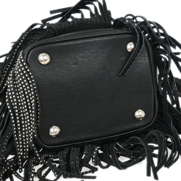 Saint Laurent Black Emmanuelle Fringe Shoulder Bag GT･357603･1115 115737 - Picture 6 of 9